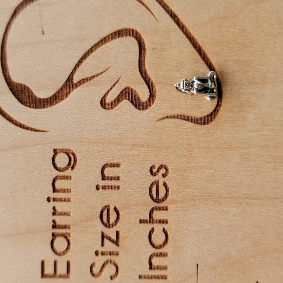 Tiny Buddha Stud Earrings - Picture 5 of 7